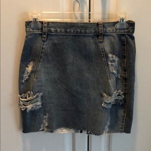 Denim mini skirt